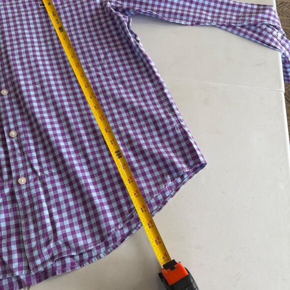 Vineyard Vines Slim Fit Tucker Purple Blue Plaid Button Down Shirt Mens sz Large - Picture 7 of 7